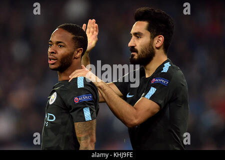 Raheem Sterling, ilkay Gundogan manchester Napoli 01-11-2017 Stadio San Paolo calcio Uefa Champions League 2017/2018 Gruppe f Napoli - Manchester City Stockfoto