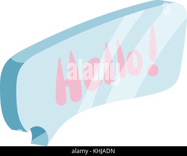 Sprechblase mit Hallo Wort Symbol, Cartoon Stil Stock Vektor