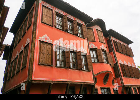 Äußere des renovierten nedkovich Haus (Museum) Plovdiv, Bulgarien Stockfoto