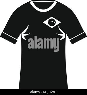 T-Shirt mit Flagge von Brasilien unterzeichnen Symbol, einfachen Stil Stock Vektor