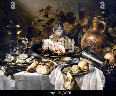 Stillleben mit Schinken 1649 Pieter Claesz 1597/8 - 1660 Niederlande Die Niederlande Stockfoto