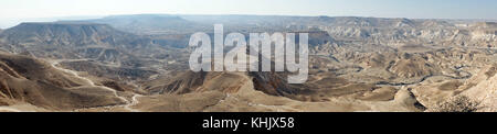 Blick vom Mount hod akev in der Wüste Negev, Israel Stockfoto