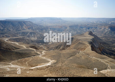 Blick von Hod akev in der Wüste Negev, Israel Stockfoto