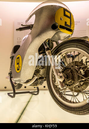 Berühmte Motorräder und Ducati Geschichte auf der factory Ducati Museum, Via Antonio Cavalieri Ducati, 3, 40056, Bologna Borgo Panigale BO, Italien Stockfoto