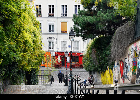 Montmartre Street, Paris 18th, Frankreich Stockfoto