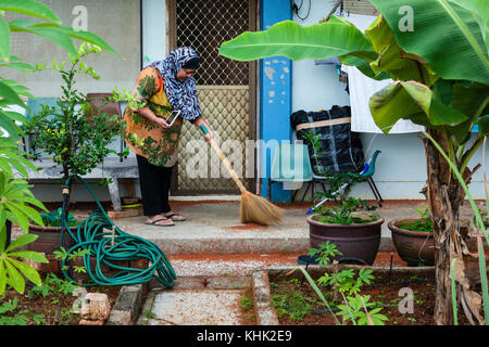 Kinder Krabben Migration durch Flying Fish Cove, Gecarcoidea natalis, Christmas Island, Australien Stockfoto