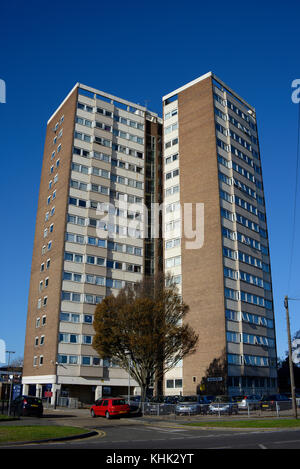 Queensway Estate Tower Block, Wohnblock in Southend on Sea, Essex. Soll im besseren Queensway-Projekt abgerissen werden Stockfoto