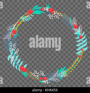 Vektor Flachbild botanischen Kranz Stock Vektor