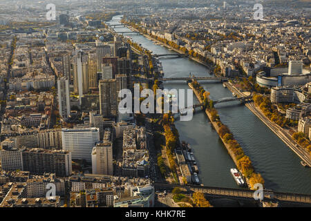 Paris, Frankreich, Panorama vom Tour Eiffel Stockfoto