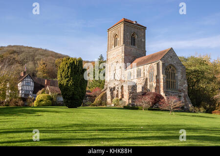 Wenig Malvern Priory, wenig Malvern formaly ein Benediktinerkloster, Worcestershire, England, Großbritannien Stockfoto