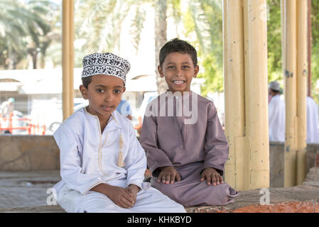 Nizwa, Oman, 10. Nobember 2017: omani Zicklein an einem Markt Stockfoto