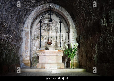 Marmor in der Visitation Kirche in Ein Karem, isrsel Stockfoto