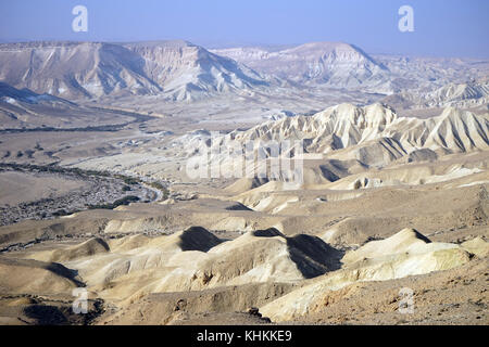 Blick vom Mount hod akev in der Wüste Negev, Israel Stockfoto