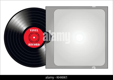Vintage Vinyl Platten mit Deckel. realistische vinyl Design. Vector Illustration. Stock Vektor