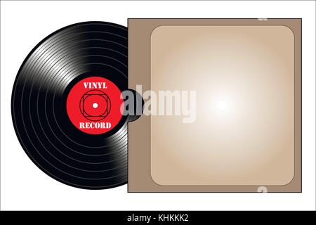 Vintage Vinyl Platten mit Deckel. realistische vinyl Design. Vector Illustration. Stock Vektor