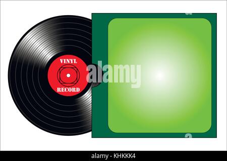 Vintage Vinyl Platten mit Deckel. realistische vinyl Design. Vector Illustration. Stock Vektor