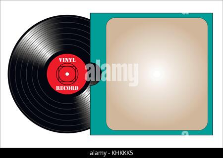 Vintage Vinyl Platten mit Deckel. realistische vinyl Design. Vector Illustration. Stock Vektor