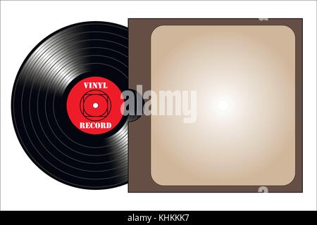 Vintage Vinyl Platten mit Deckel. realistische vinyl Design. Vector Illustration. Stock Vektor