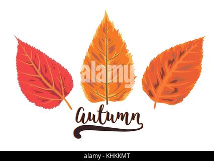 Vektor Herbst aquarell Stil saisonale Karte Design mit gezogenen orange gelb, rot Fallen cherry tree forest verlässt. Gruß Postkarte, Banner decorativ Stock Vektor