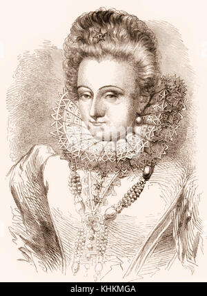 Gabrielle d'Estrées, 1573-1599, eine Geliebte, ein Vertrauter und Berater von Heinrich IV. von Frankreich Stockfoto