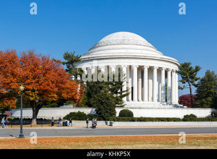 Rückseite des Jefferson Memorial von West Potomac Park, Washington DC, USA Stockfoto