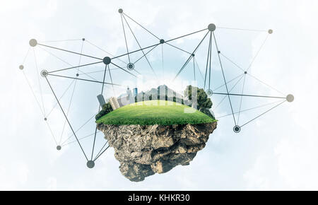 Konzept des modernen Netzwerktechnologien und Eco Green construc Stockfoto