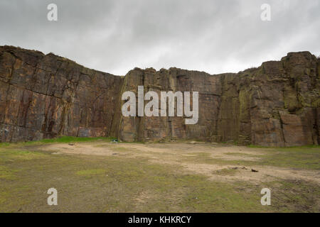 Klettern Veranstaltungsort hobson Moor Steinbruch, stalybridge, Tameside, Greater Manchester Stockfoto