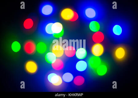 Weihnachtsbeleuchtung unscharf Bokeh verschwimmt Stockfoto