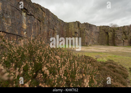 Klettern Veranstaltungsort hobson Moor Steinbruch, stalybridge, Tameside, Greater Manchester Stockfoto