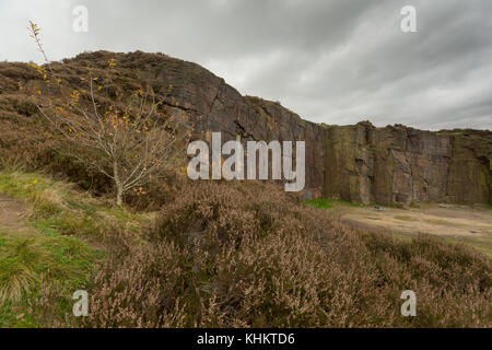 Klettern Veranstaltungsort hobson Moor Steinbruch, stalybridge, Tameside, Greater Manchester Stockfoto