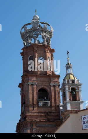 Mexiko, Bundesstaat Jalisco, Puerto Vallarta. El Centro, Altstadt. Historische Kirche Unserer Lieben Frau von Guadalupe alias La Iglesia de Nuestra Senora de Guada Stockfoto