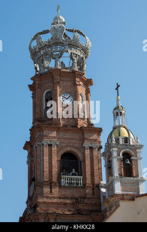 Mexiko, Bundesstaat Jalisco, Puerto Vallarta. El Centro, Altstadt. Historische Kirche Unserer Lieben Frau von Guadalupe alias La Iglesia de Nuestra Senora de Guada Stockfoto