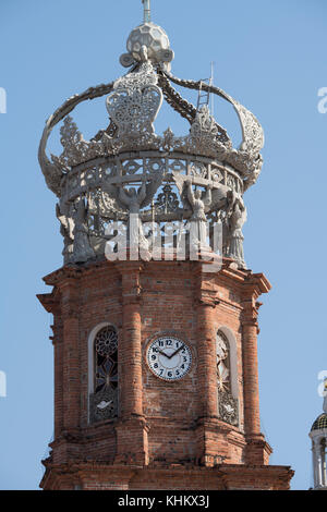 Mexiko, Bundesstaat Jalisco, Puerto Vallarta. El Centro, Altstadt. Historische Kirche Unserer Lieben Frau von Guadalupe alias La Iglesia de Nuestra Senora de Guada Stockfoto