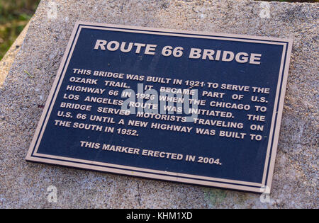 Original Route 66 Brücke von 1921 in Oklahoma - jenks/Oklahoma - 24. Oktober 2017 Stockfoto