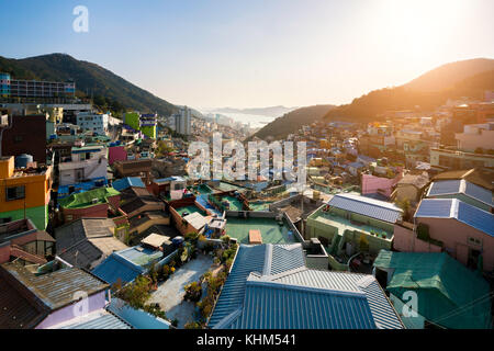 Blick auf gamcheon Kultur Dorf in Busan, Südkorea. Stockfoto