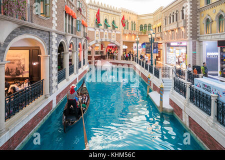 Macao (Macau), China - Oktober 15, 2017: Das Venetian Macau Innenansicht. Macau ist Das spielende Kapital von Asien. Stockfoto