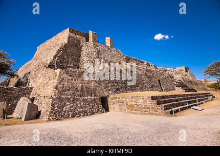 Alte Ruinen von Monte Alban - die Ruinen der zapoteken Zivilisation in Oaxaca, Mexiko Stockfoto