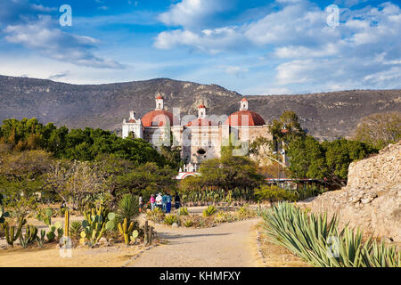 Kirche San Pablo in mitla, in der Nähe von Oaxaca, Mexiko. Stockfoto