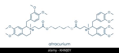 Skelettmuskulatur Muskelrelaxans atracurium Droge. als Adjuvans in Anästhesie und Skelettmuskulatur Entspannung während der Operation zu induzieren. Skelettmuskulatur Formel. Stock Vektor