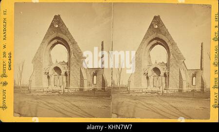 New England (Congregational) Church, am Washington Park, Chicago, Illinois, 1871. Aus der New York Public Library. Stockfoto