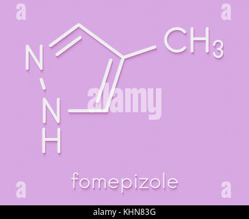 Fomepizole Methanolvergiftung Gegenmittel Molekül. Skelettmuskulatur Formel. Stockfoto