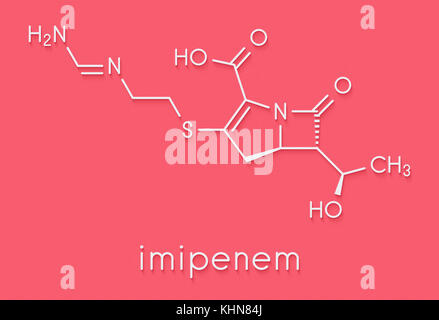 Antibiotika Imipenem Droge Molekül. gehört Klasse mit carbapenem. Skelettmuskulatur Formel. Stockfoto