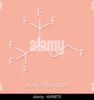 Sevofluran inhalative Betäubungsmittel Molekül. Skelettmuskulatur Formel. Stockfoto