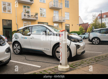 DriveNow BMW-Elektroauto in Kopenhagen Stockfoto