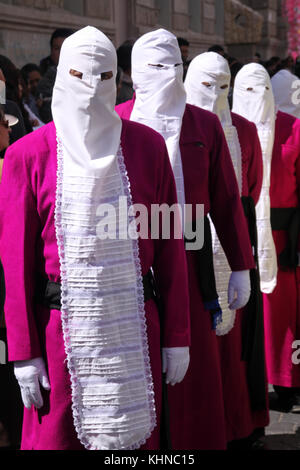 Leute auf dem Ostern Karneval in Riobamba, Ecuador Stockfoto