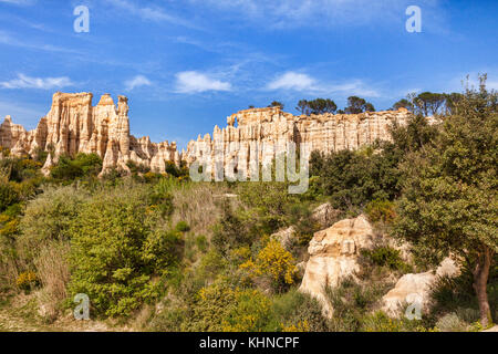 Les Orgues d'Ille sur tet, Languedoc - Roussillon, Pyrenäen - Orientales, Frankreich. Stockfoto