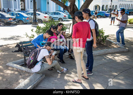 Mit Wifi Internetzugang in Cienfuegos, Kuba Stockfoto