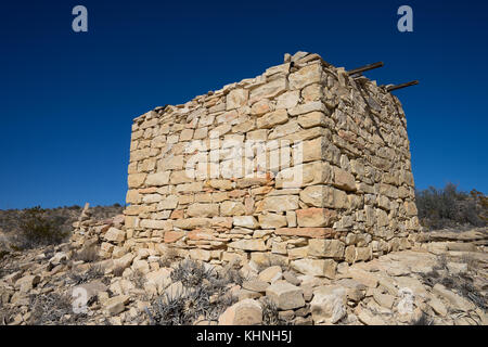 Abgebrochene Stein shack in Terlingua Texas Stockfoto