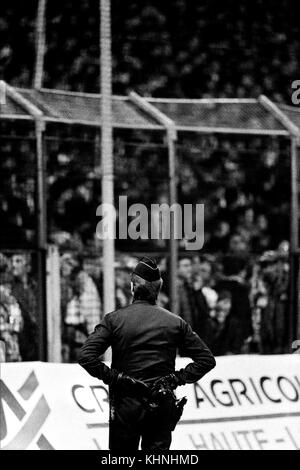 Fußball: Saint-etienne vs Lyon, ein Derby unter schweren Polizeikontrolle, Saint-etienne, Lyon Stockfoto