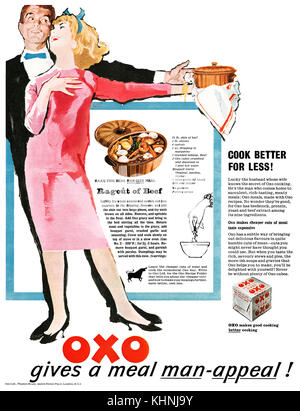 1959 britischen Werbung für Oxo Brühwürfel. Stockfoto